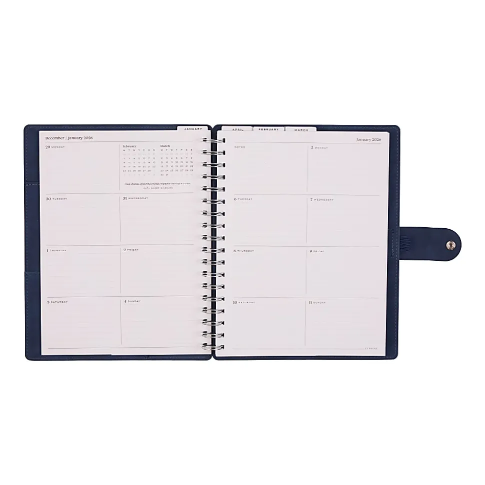 2026 Citrine Monthly/Weekly Classic Customizable Twin Loop Planner, 7" x 9-1/4", Navy Blue, January To December, PZ0030C004