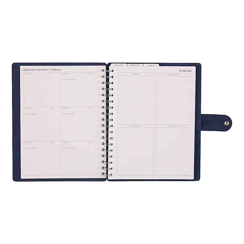2026 Citrine Monthly/Weekly Classic Customizable Twin Loop Planner, 7" x 9-1/4", Navy Blue, January To December, PZ0030C004