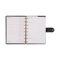 2026 Citrine Monthly/Weekly Small Disc Bound Planner, 5-3/4” x 8”, Midnight Bow, January To December, PD0124S009