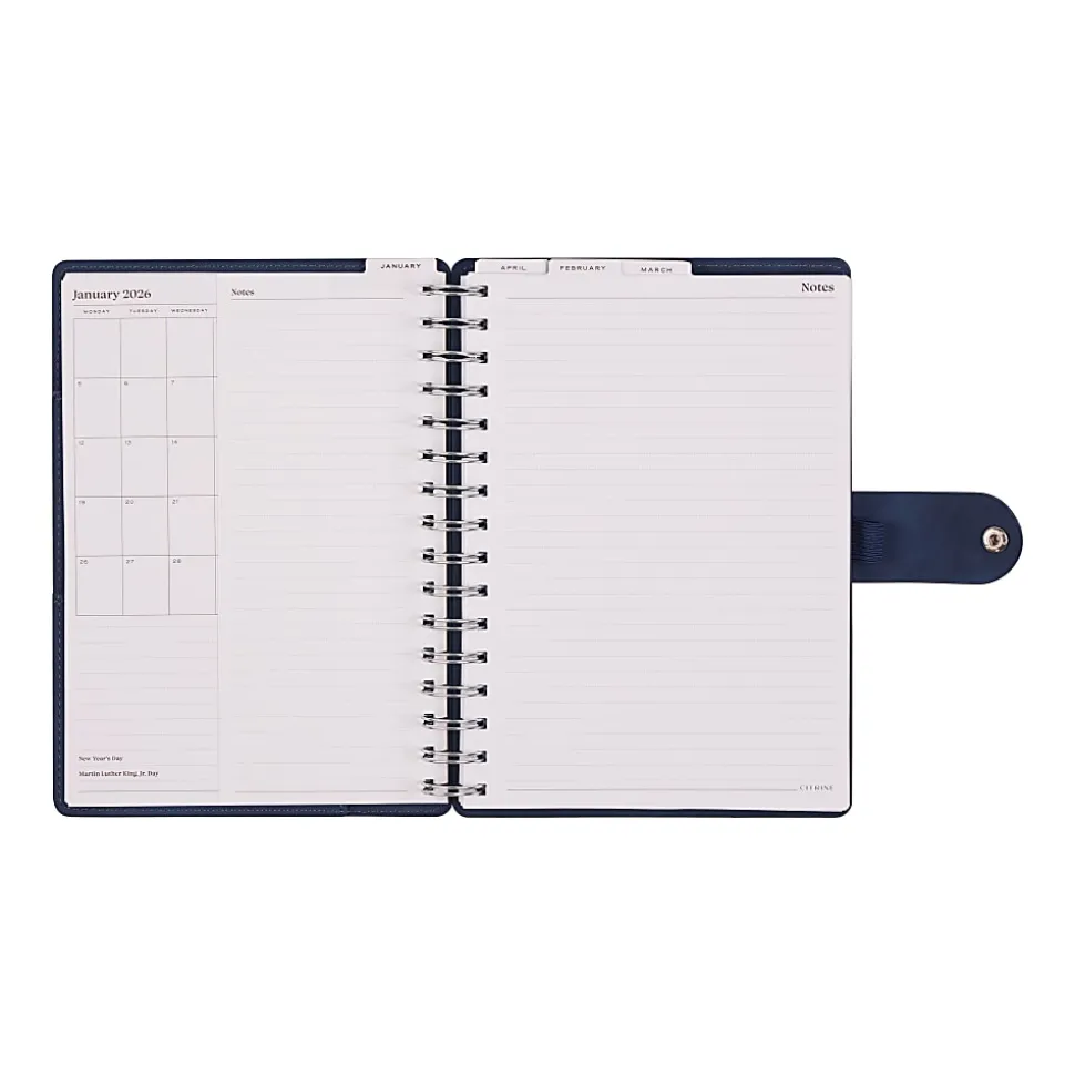 2026 Citrine Monthly/Weekly Small Customizable Twin Loop Planner, 5-3/4" x 8", Navy Blue, January To December, PZ0031S002