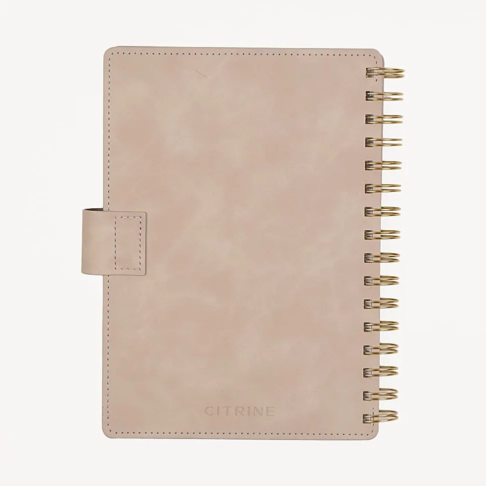 2026 Citrine Monthly/Weekly Small Customizable Twin Loop Planner, 5-3/4" x 8", Mocha, January To December, PZ0027S017