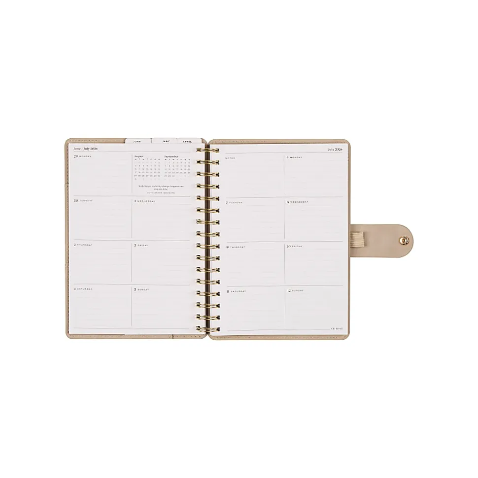 Citrine Monthly/Weekly Twin Loop Planner, 5-3/4" x 8", Serene Strata, July 2026 to June 2027, Total Quantity 1