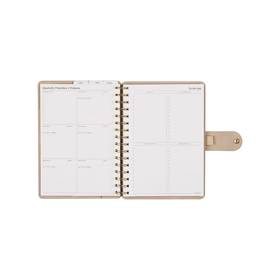 Citrine Monthly/Weekly Twin Loop Planner, 5-3/4" x 8", Serene Strata, July 2026 to June 2027, Total Quantity 1
