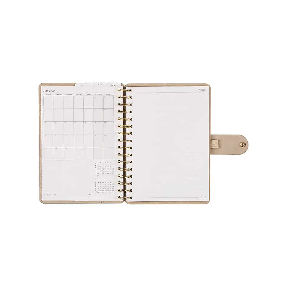 Citrine Monthly/Weekly Twin Loop Planner, 5-3/4" x 8", Serene Strata, July 2026 to June 2027, Total Quantity 1