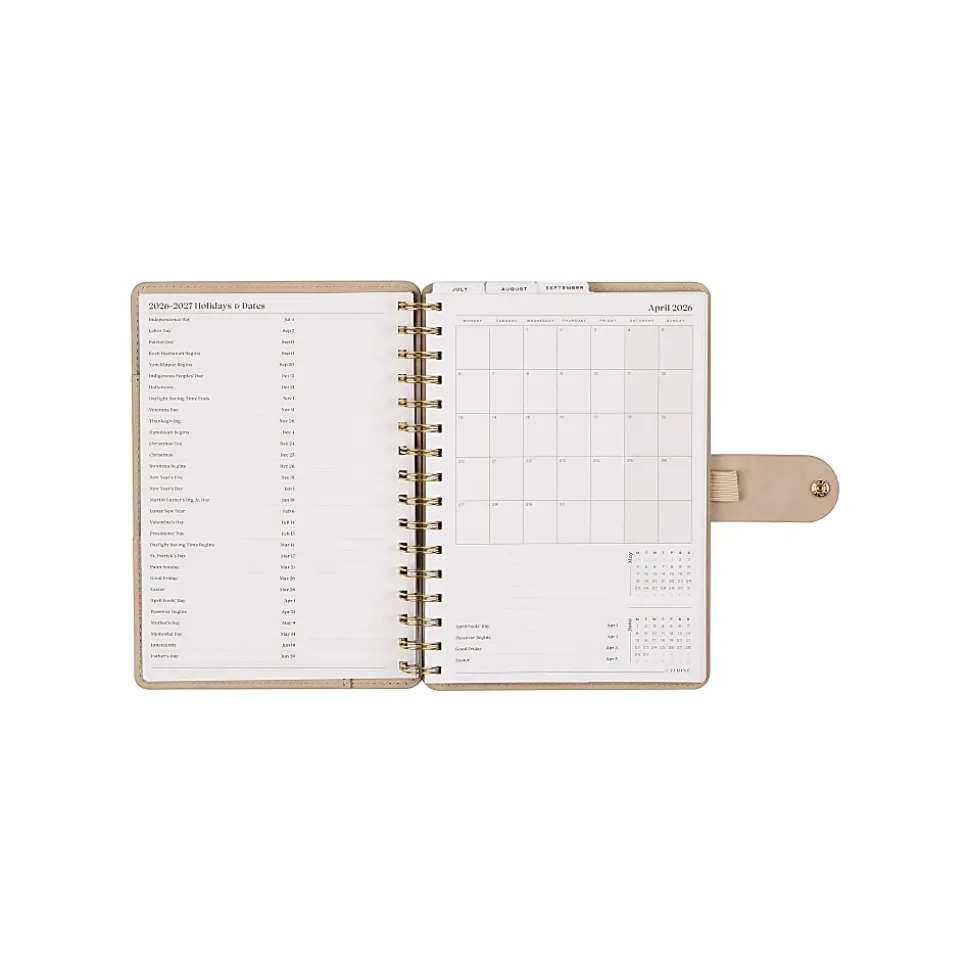 Citrine Monthly/Weekly Twin Loop Planner, 5-3/4" x 8", Serene Strata, July 2026 to June 2027, Total Quantity 1