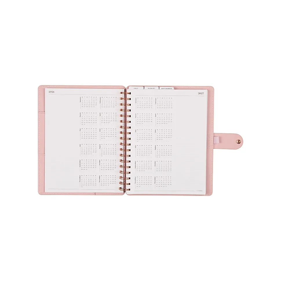 Citrine 12-Month Monthly/Weekly Classic Customizable Twin Loop Planner, 7" x 9-1/4", Blush, July 2026-June 2027, Total Qty 1