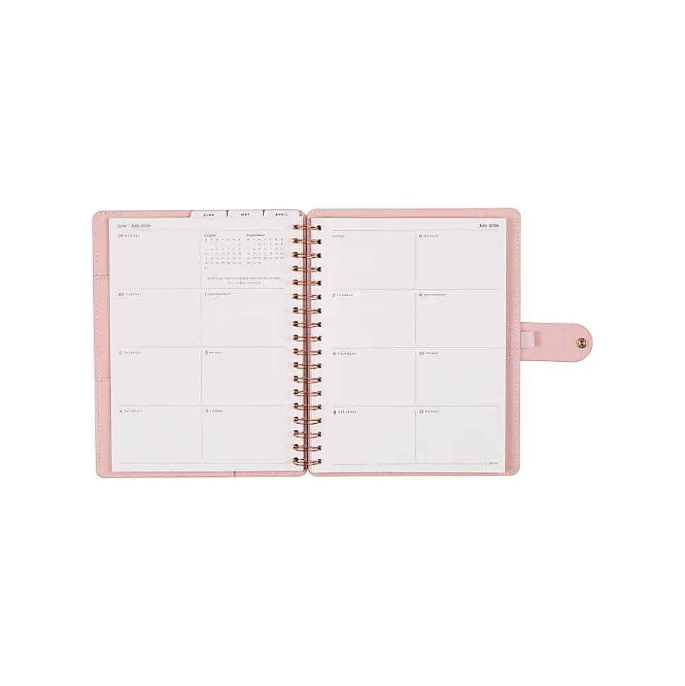 Citrine 12-Month Monthly/Weekly Classic Customizable Twin Loop Planner, 7" x 9-1/4", Blush, July 2026-June 2027, Total Qty 1