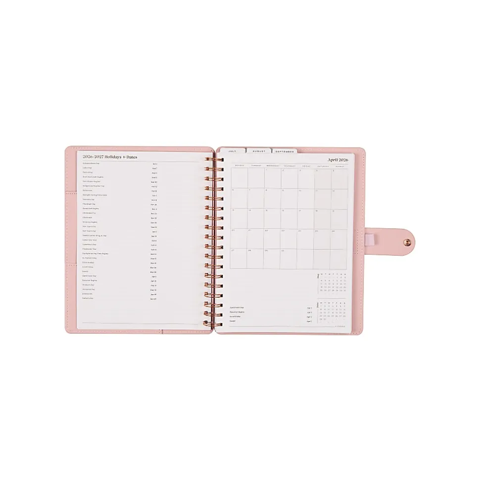 Citrine 12-Month Monthly/Weekly Classic Customizable Twin Loop Planner, 7" x 9-1/4", Blush, July 2026-June 2027, Total Qty 1