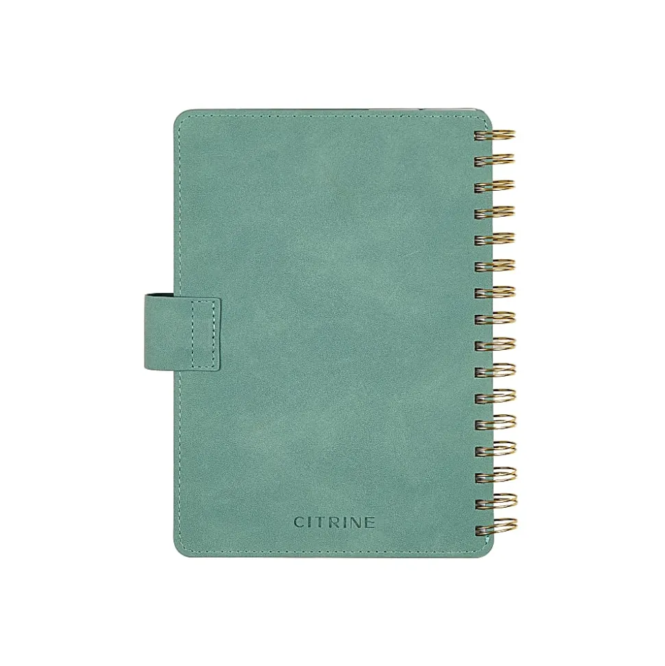 Citrine 12-Month Monthly/Weekly Twin Loop Planner, 5-13/16" x 8", Sage Waves, July 2026-June 2027, Total Qty 1