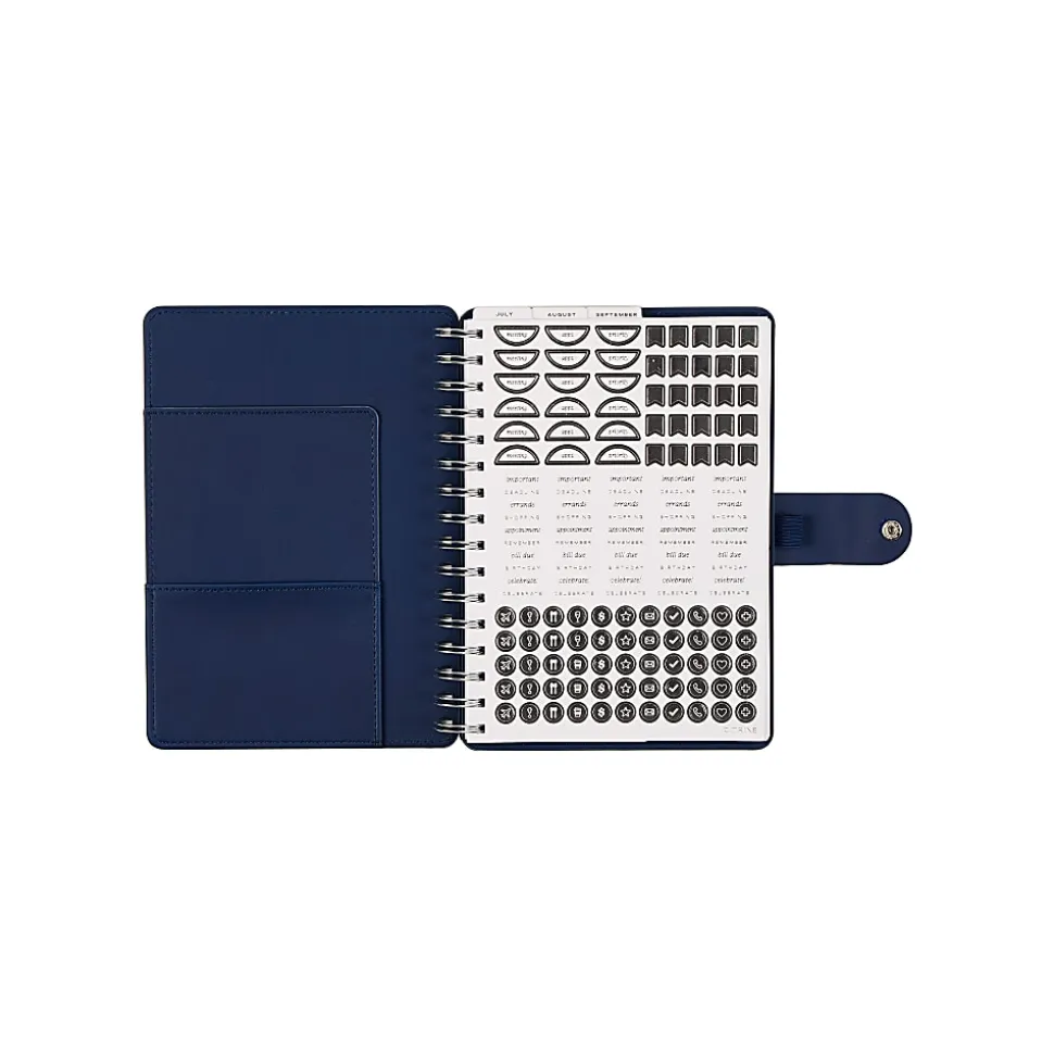 Citrine 12-Month Monthly/Weekly Twin Loop Planner, 5-13/16" x 8", Navy Bow, July 2026-June 2027, Total Qty 1