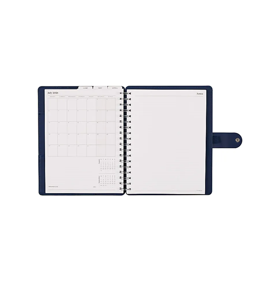 Citrine 12-Month Monthly/Weekly Classic Customizable Twin Loop Planner, 7" x 9-1/4", Navy Bow, July 2026-June 2027, Total Qty 1