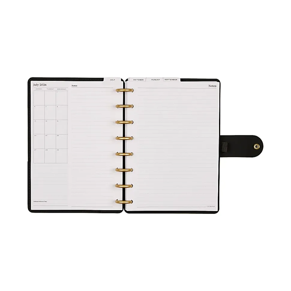 Citrine 12-Month Monthly/Weekly Discbound Planner, 5-13/16" x 8", Bold Year, July 2026-June 2027, Total Qty 1