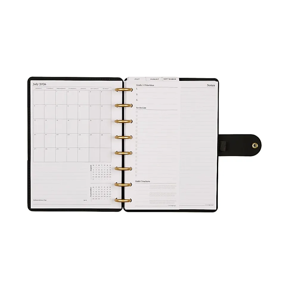 Citrine 12-Month Monthly/Weekly Discbound Planner, 5-13/16" x 8", Bold Year, July 2026-June 2027, Total Qty 1
