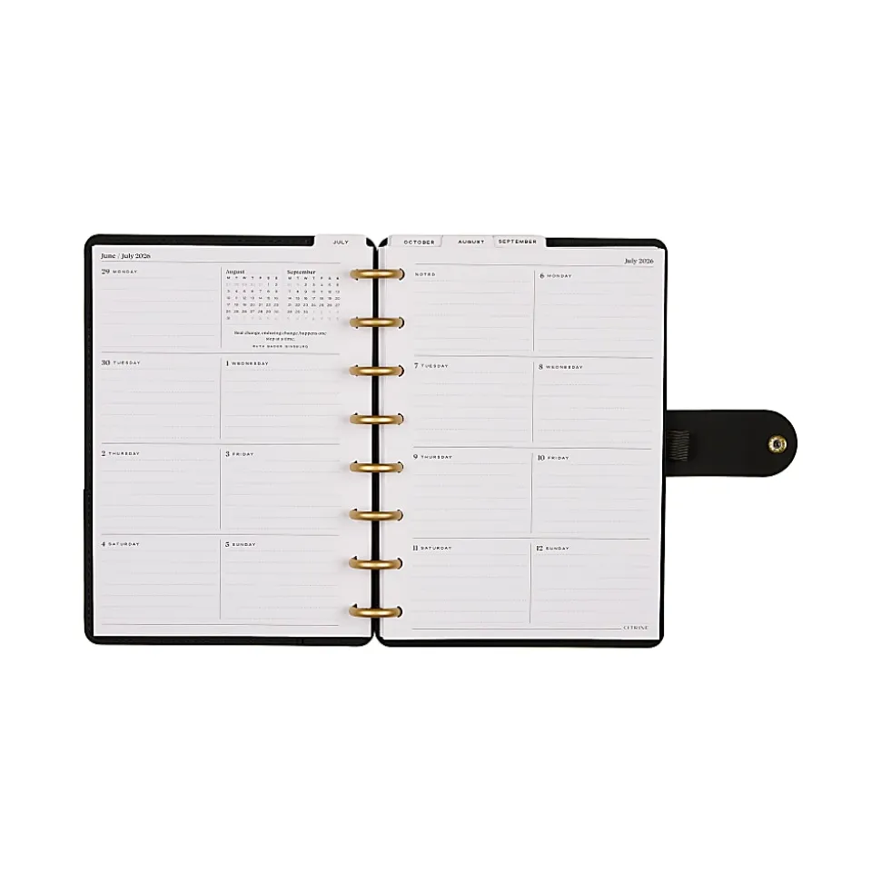 Citrine 12-Month Monthly/Weekly Discbound Planner, 5-13/16" x 8", Bold Year, July 2026-June 2027, Total Qty 1