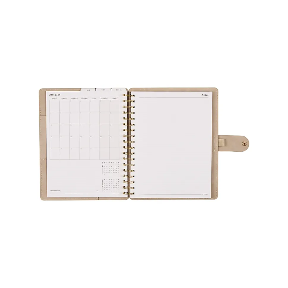 Citrine 12-Month Monthly/Weekly Classic Customizable Twin Loop Planner, 7" x 9-1/4", Serene Strata, July 2026-June 2027, Total Qty 1