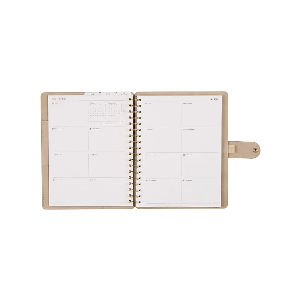 Citrine 12-Month Monthly/Weekly Classic Customizable Twin Loop Planner, 7" x 9-1/4", Serene Strata, July 2026-June 2027, Total Qty 1
