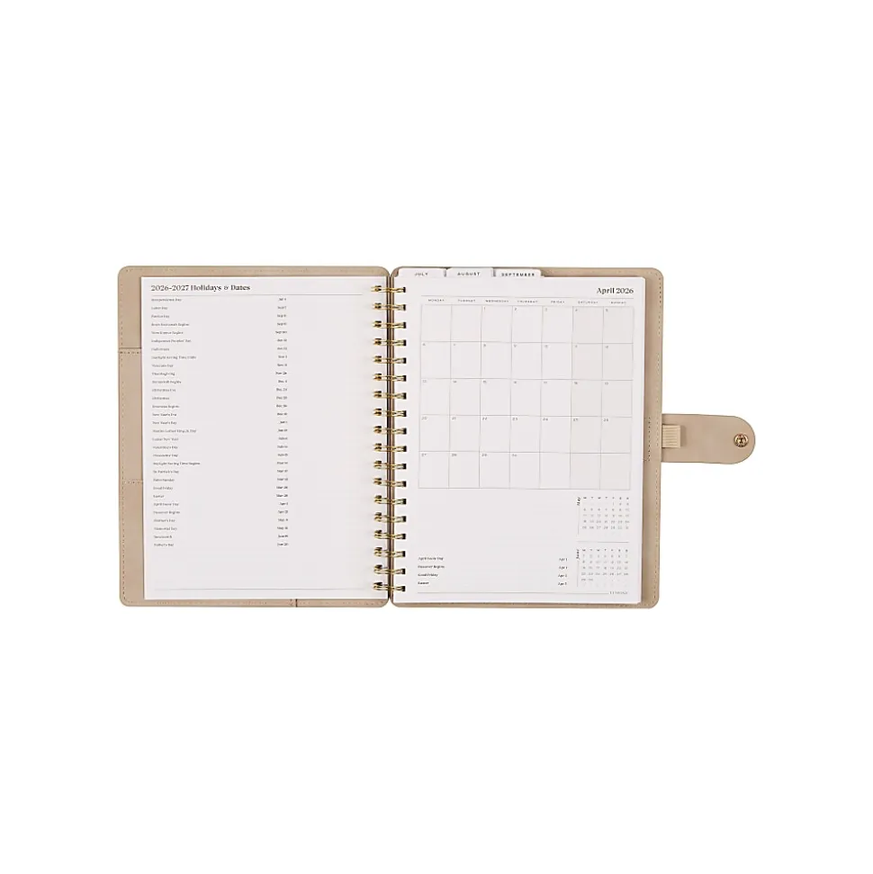 Citrine 12-Month Monthly/Weekly Classic Customizable Twin Loop Planner, 7" x 9-1/4", Serene Strata, July 2026-June 2027, Total Qty 1