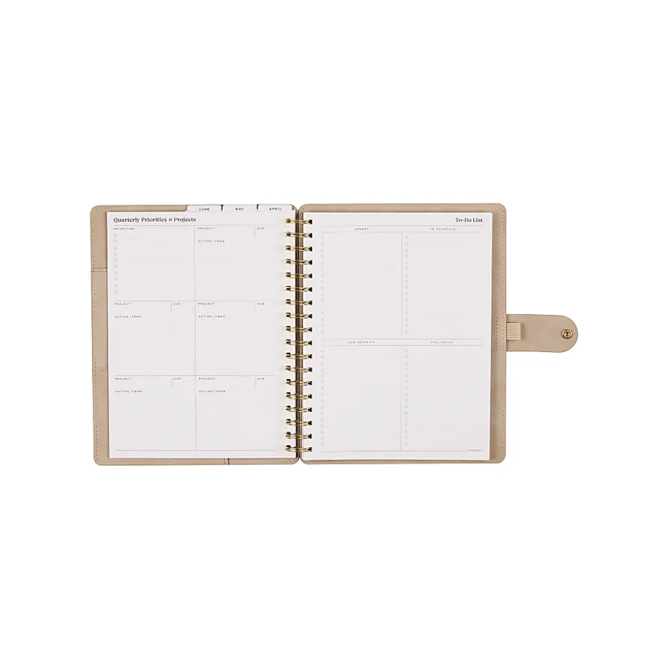 Citrine 12-Month Monthly/Weekly Classic Customizable Twin Loop Planner, 7" x 9-1/4", Serene Strata, July 2026-June 2027, Total Qty 1