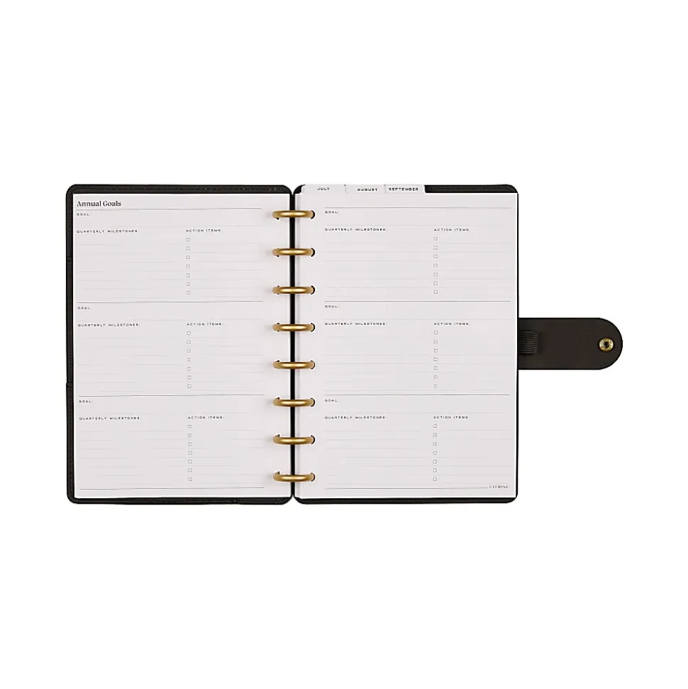Citrine 12-Month Monthly/Weekly Discbound Planner, 5-13/16" x 8", Midnight Floral, July 2026-June 2027, Total Qty 1