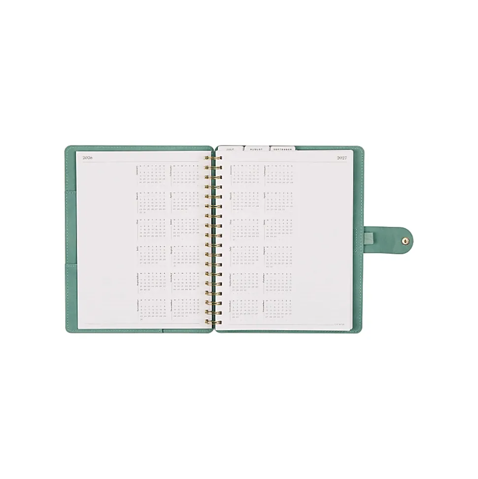Citrine 12-Month Monthly/Weekly Classic Customizable Twin Loop Planner, 7" x 9-1/4", Sage Waves, July 2026-June 2027, Total Qty 1