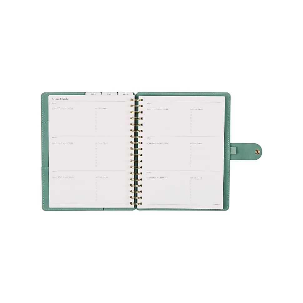 Citrine 12-Month Monthly/Weekly Classic Customizable Twin Loop Planner, 7" x 9-1/4", Sage Waves, July 2026-June 2027, Total Qty 1