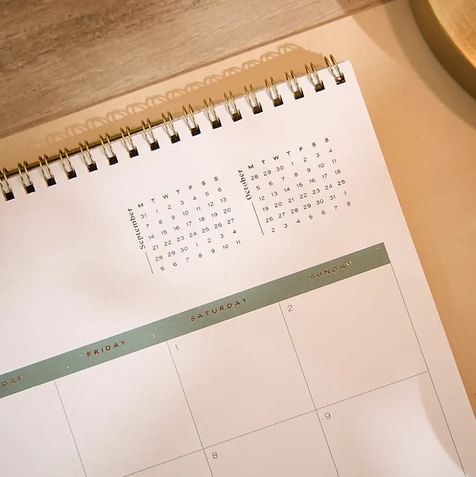 Citrine 12-Month Wall Calendar, 12-1/2” x 13-1/2”, Ivory & Sage, July 2026 - June 2027, Total Qty 1