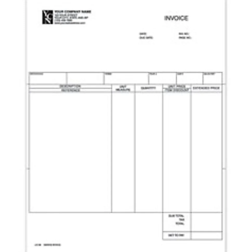 Clarke Custom LF-CI199 Laser Service Invoice For DACEASY®, 8 1/2" x 11", 1 Part, Box Of 250