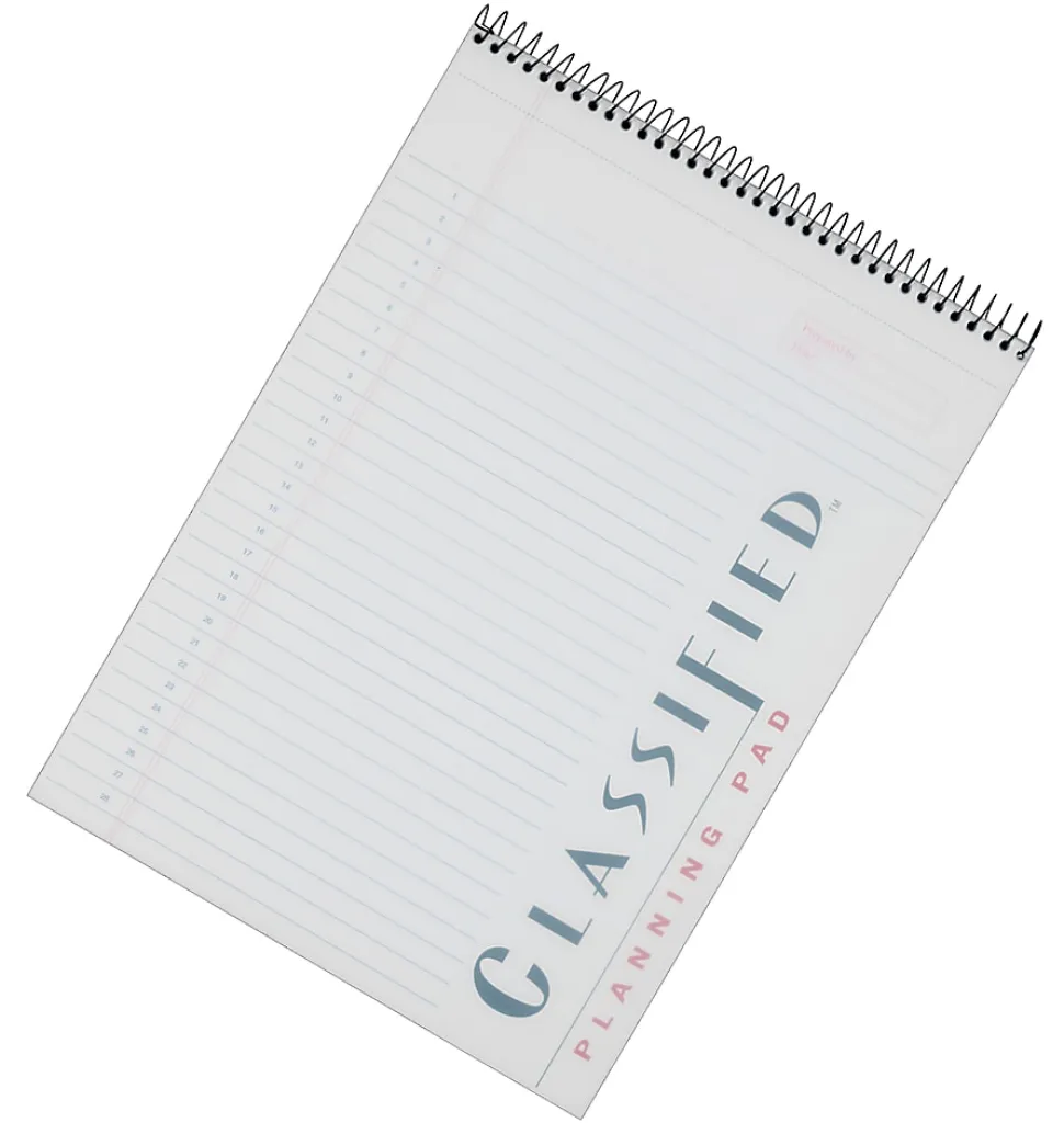 Classified C "B" Planning Pad, 8 1/4" x 11 3/4", 140 Pages (70 Sheets), Frosty Clear