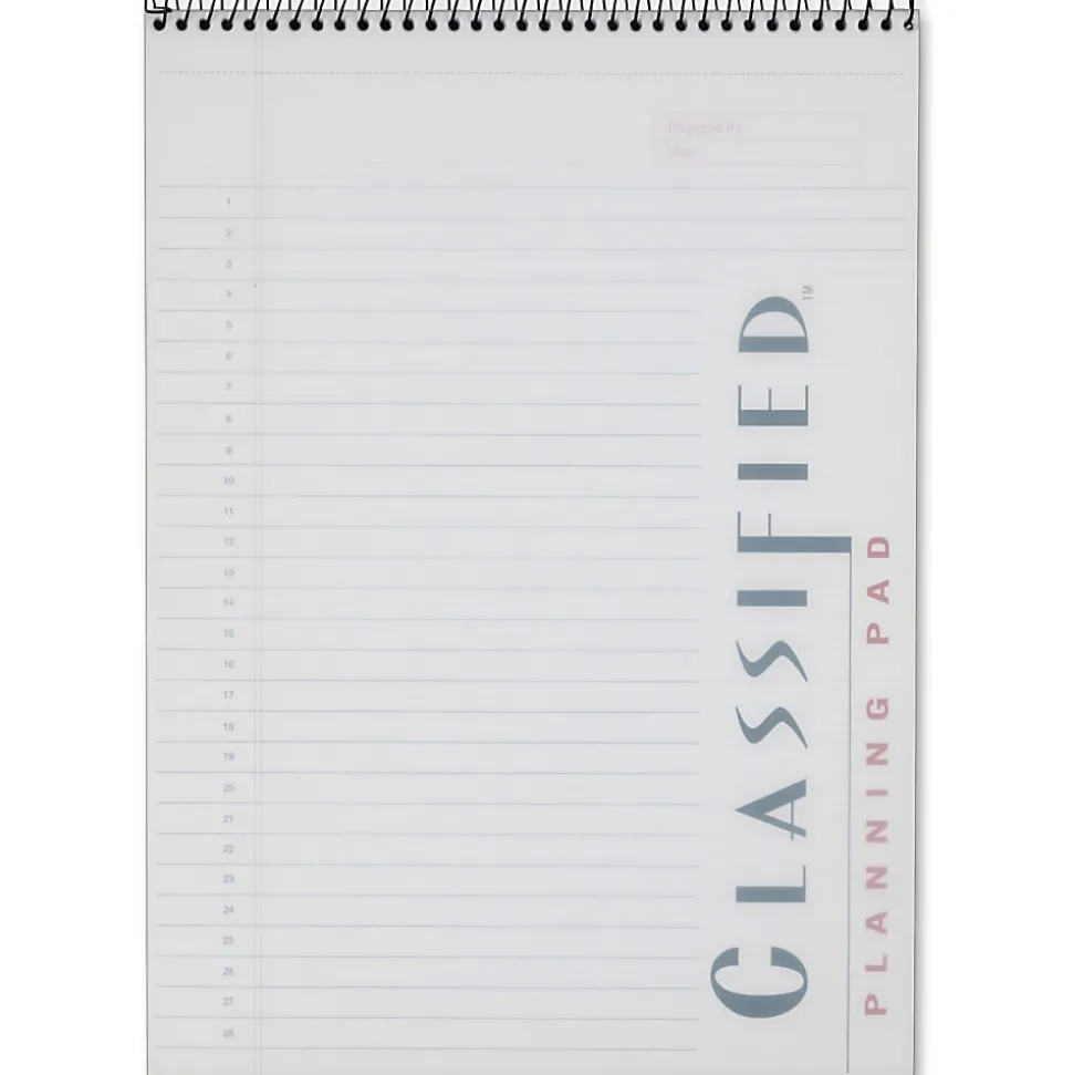 Classified C "B" Planning Pad, 8 1/4" x 11 3/4", 140 Pages (70 Sheets), Frosty Clear