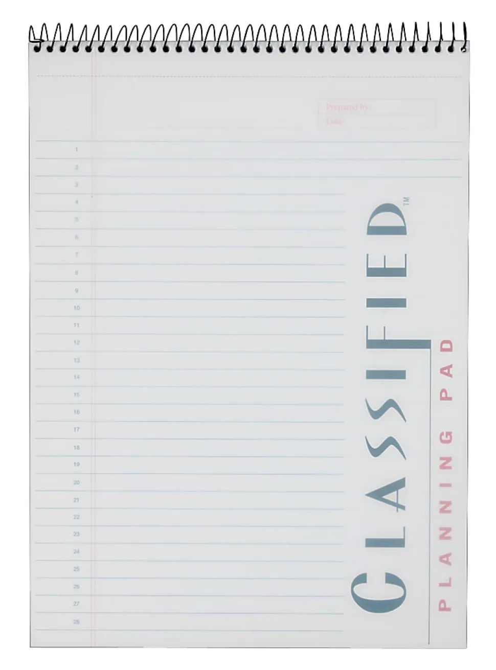 Classified C "B" Planning Pad, 8 1/4" x 11 3/4", 140 Pages (70 Sheets), Frosty Clear