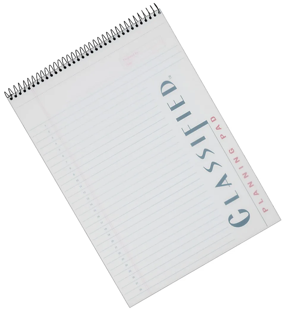 Classified C "B" Planning Pad, 8 1/4" x 11 3/4", 140 Pages (70 Sheets), Frosty Clear