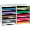 Classroom Keepers® Corrugated Construction Paper Storage Unit, For 12" x 18" Sheets, 10-Slots, White