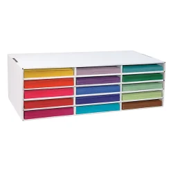 Classroom Keepers® Corrugated Construction Paper Storage Unit, For 9" x 12" Sheets, 15-Slots, White