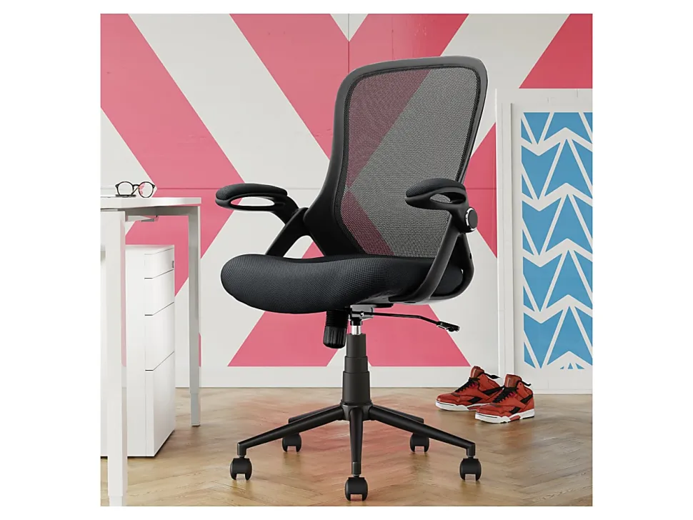 Click365 Flip Ergonomic Mesh Mid-Back Office Task Chair, Black