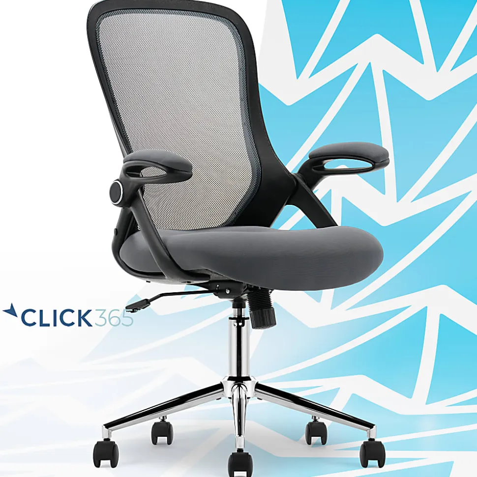 Click365 Flip Ergonomic Mesh Mid-Back Office Task Chair, Gray