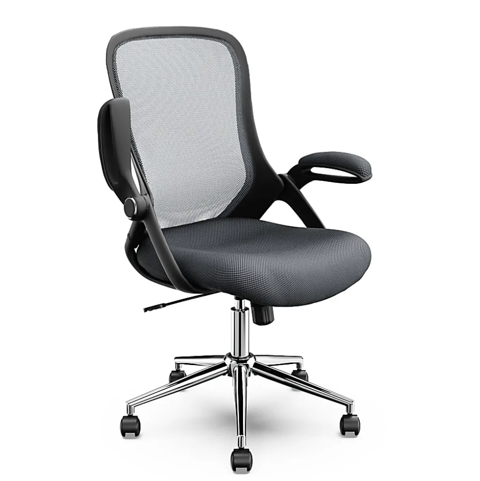 Click365 Flip Ergonomic Mesh Mid-Back Office Task Chair, Gray