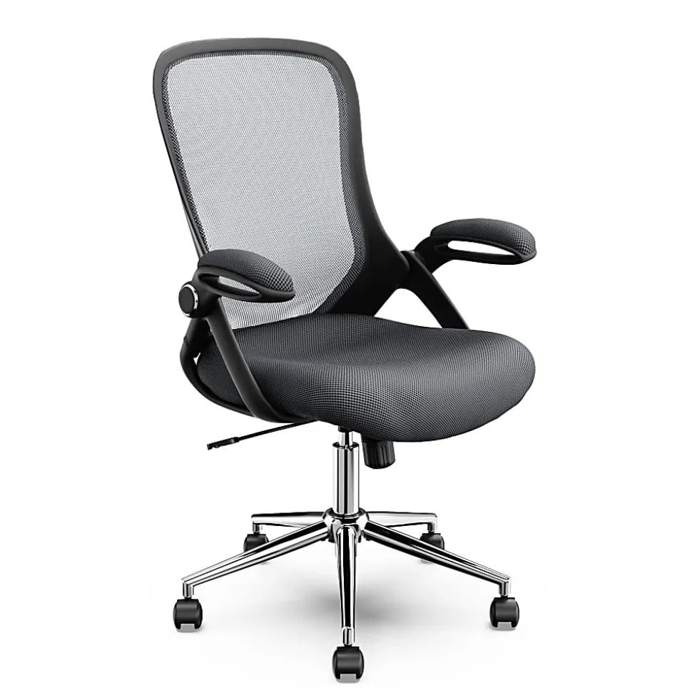 Click365 Flip Ergonomic Mesh Mid-Back Office Task Chair, Gray