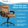 Click365 Transform 1.0 Ergonomic Bonded Leather Mid-Back Manager Office Chair, Cognac