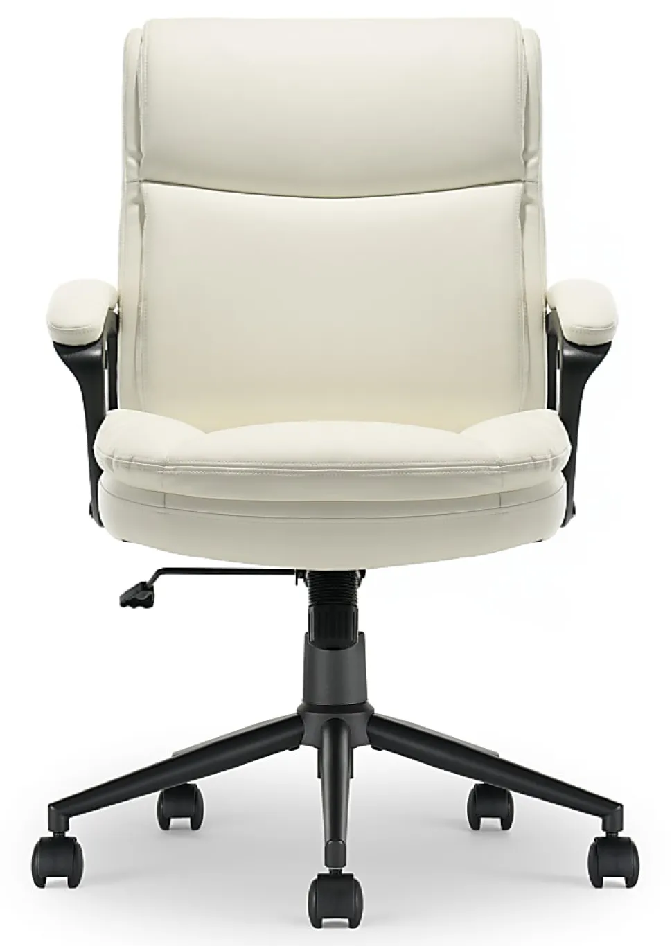Click365 Transform 2.0 Ergonomic Bonded Leather Mid-Back Office Chair, White/Black
