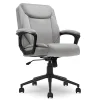 Click365 Transform 1.0 Ergonomic Faux Leather Mid-Back Manager Office Chair, Gray/Black