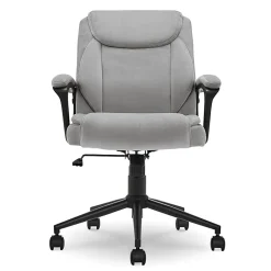 Click365 Transform 1.0 Ergonomic Faux Leather Mid-Back Manager Office Chair, Gray/Black