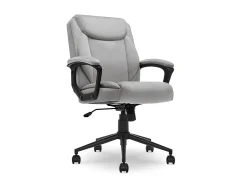 Click365 Transform 1.0 Ergonomic Faux Leather Mid-Back Manager Office Chair, Gray/Black