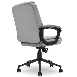 Click365 Transform 1.0 Ergonomic Faux Leather Mid-Back Manager Office Chair, Gray/Black