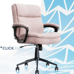Click365 Transform 2.0 Ergonomic Fabric Mid-Back Desk Chair, Pink/Black
