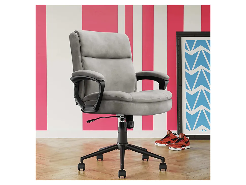 Click365 Transform 2.0 Ergonomic Fabric Mid-Back Desk Chair, Gray/Black