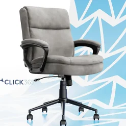 Click365 Transform 2.0 Ergonomic Fabric Mid-Back Desk Chair, Gray/Black