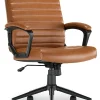 Click365 Transform 3.0 Ergonomic Vegan Leather Mid-Back Manager's Chair, Cognac