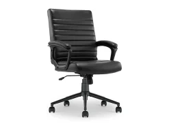 Click365 Transform 3.0 Ergonomic Vegan Leather Mid-Back Manager's Chair, Black