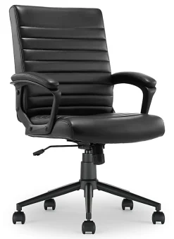 Click365 Transform 3.0 Ergonomic Vegan Leather Mid-Back Manager's Chair, Black