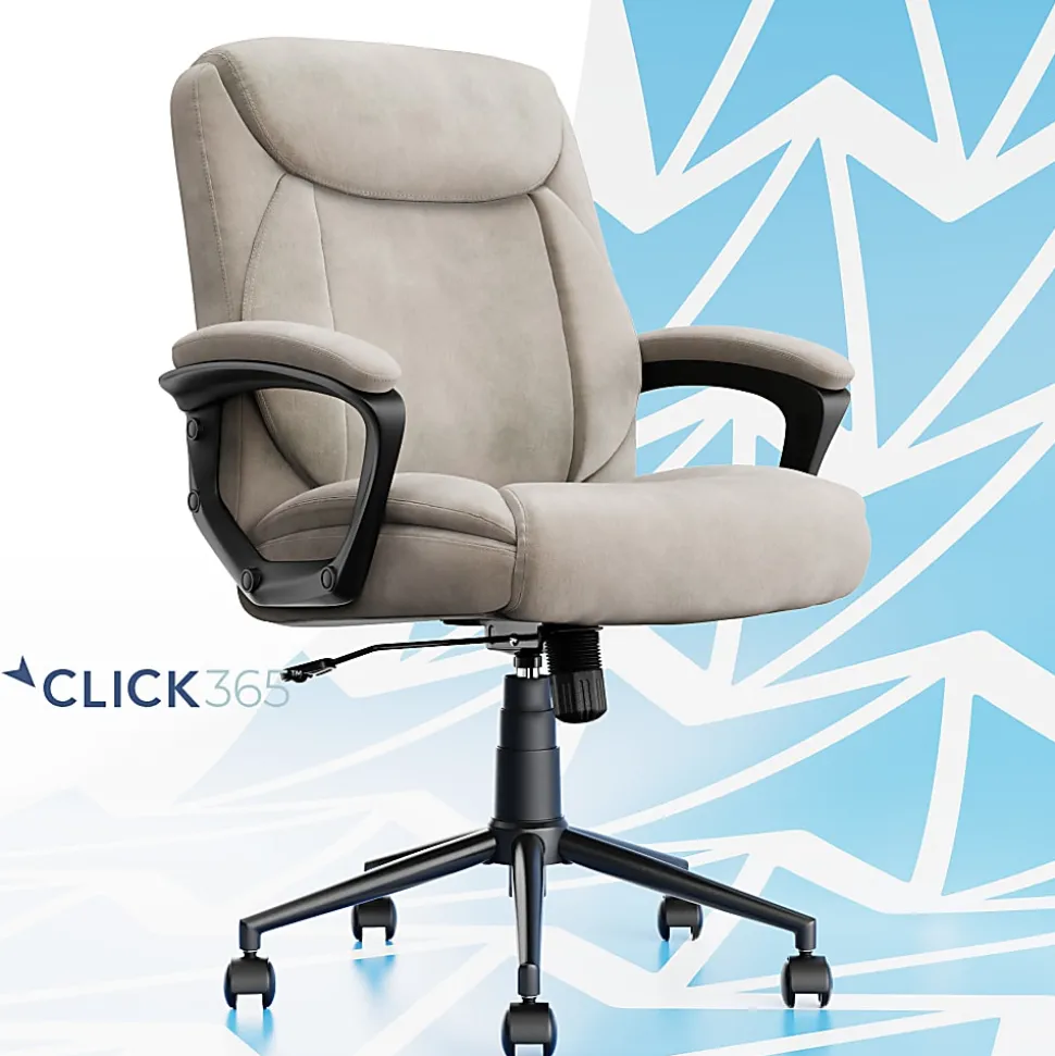 Click365 Transform 1.0 Mid-Back Fabric Manager's Chair, Beige